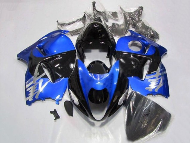 1996-2007 Suzuki GSXR 1300 Hayabusa Motorcycle Fairings - Blue Chrome Black