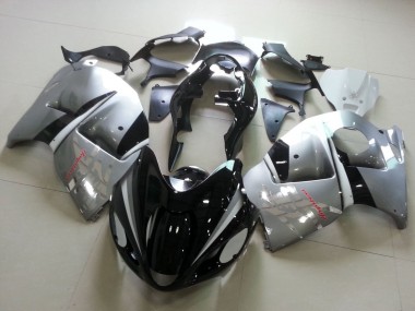 Shop 1996-2007 Suzuki GSXR 1300 Hayabusa Motorcycle Fairings - Glossy Black Silver Chrome