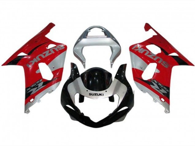 2000-2002 Suzuki GSXR1000 Motorcycle Fairings - Silver Red Black