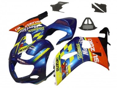 Shop 2000-2002 Suzuki GSXR1000 Motorcycle Fairings - Blue Yellow Red Telefumica Motul