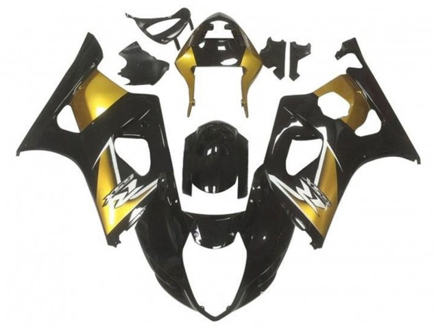 2003-2004 Suzuki GSXR 1000 Motorcycle Fairings - Gold Glossy Black