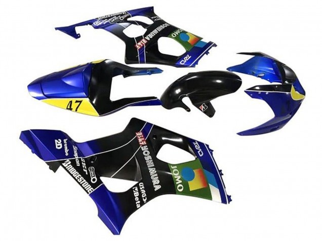 2003-2004 Suzuki GSXR 1000 Motorcycle Fairings - Blue Yellow Black JOMO