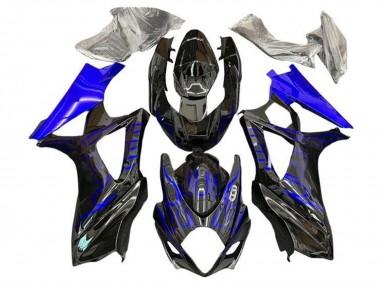 Shop 2005-2006 Suzuki GSXR 1000 Motorcycle Fairings - Black Blue Flame