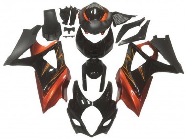Shop 2005-2006 Suzuki GSXR 1000 Motorcycle Fairings - Glossy Black Matte Black Orange