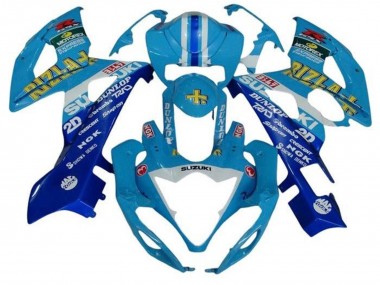 Shop 2005-2006 Suzuki GSXR 1000 Motorcycle Fairings - Blue White Stripe Rizla