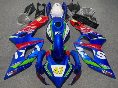 Shop 2005-2006 Suzuki GSXR 1000 Motorcycle Fairings - Blue Green White Red 47 Racing