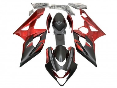 Shop 2005-2006 Suzuki GSXR 1000 Motorcycle Fairings - Candy Red Matte Black