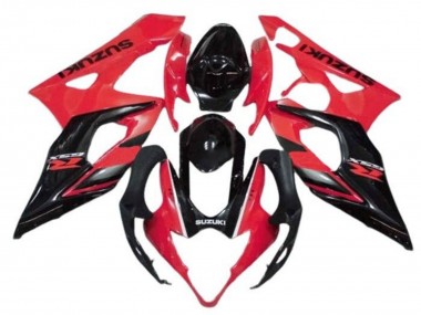 Shop 2005-2006 Suzuki GSXR 1000 Motorcycle Fairings - Red Glossy Black Stripe