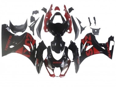 Shop 2017-2024 Suzuki GSXR1000 Motorcycle Fairings - Black Dark Red