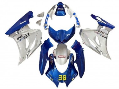 Shop 2017-2024 Suzuki GSXR1000 Motorcycle Fairings - Blue Silver Motul 36