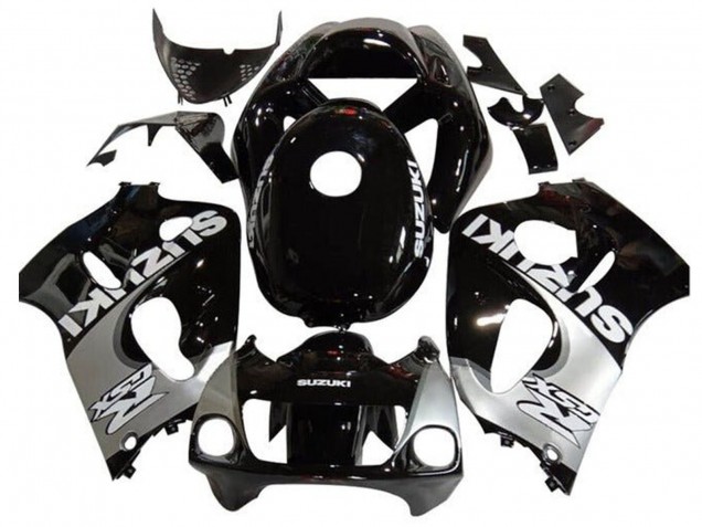 1996-2000 Suzuki GSXR 600 / GSXR 750 Motorcycle Fairings - Black Silver