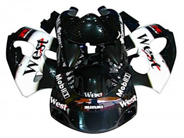 Shop 1996-2000 Suzuki GSXR 600 / GSXR 750 Motorcycle Fairings - Black White West