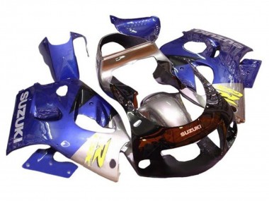 Shop 1996-2000 Suzuki GSXR 600 / GSXR 750 Motorcycle Fairings - Blue Silver Black