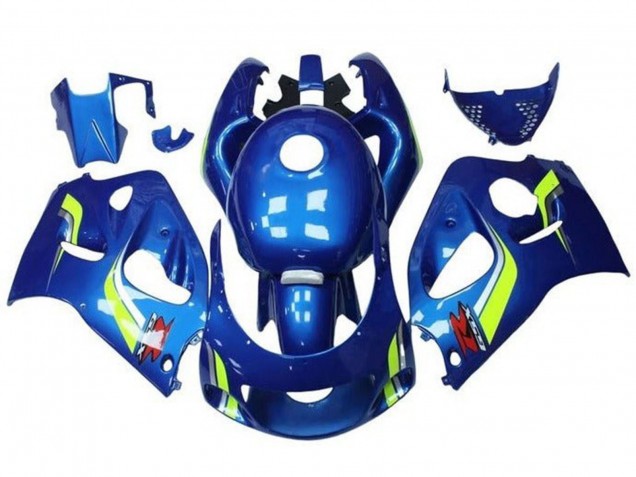 1996-2000 Suzuki GSXR 600 / GSXR 750 Motorcycle Fairings - Blue Yellow White