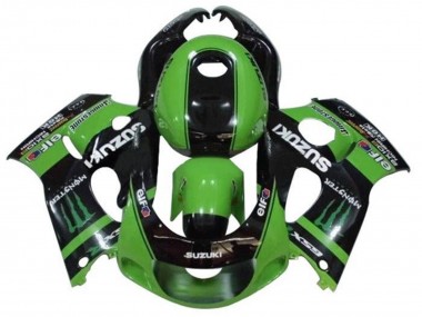 Shop 1996-2000 Suzuki GSXR 600 / GSXR 750 Motorcycle Fairings - Green Black Monster