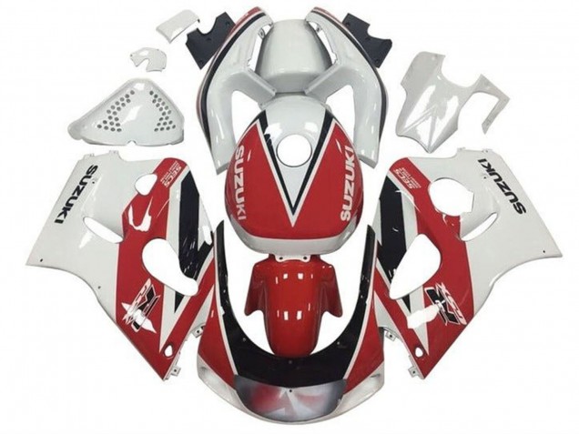 1996-2000 Suzuki GSXR 600 / GSXR 750 Motorcycle Fairings - Red White Black Stripe