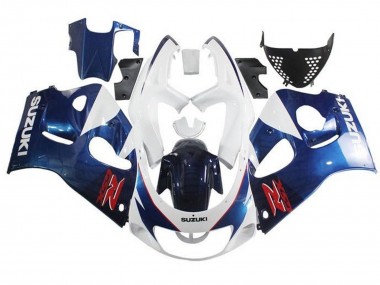 Shop 1996-2000 Suzuki GSXR 600 / GSXR 750 Motorcycle Fairings - White Blue Red