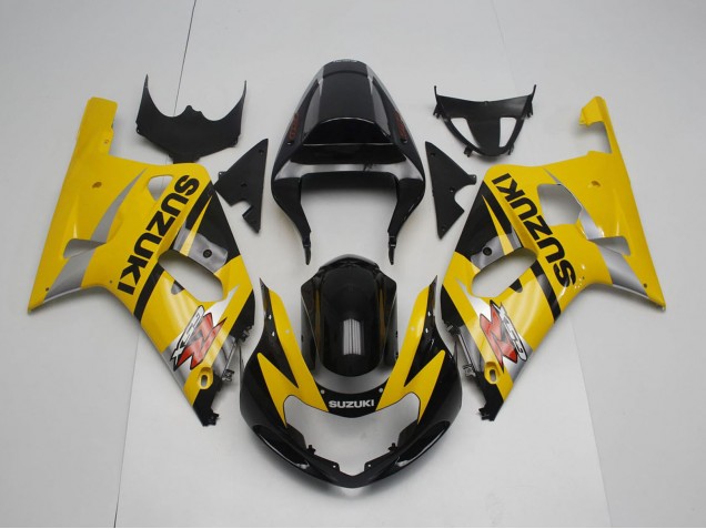 2001-2003 Suzuki GSXR 600 / GSXR 750 Motorcycle Fairing - Yellow Silver Glossy Black