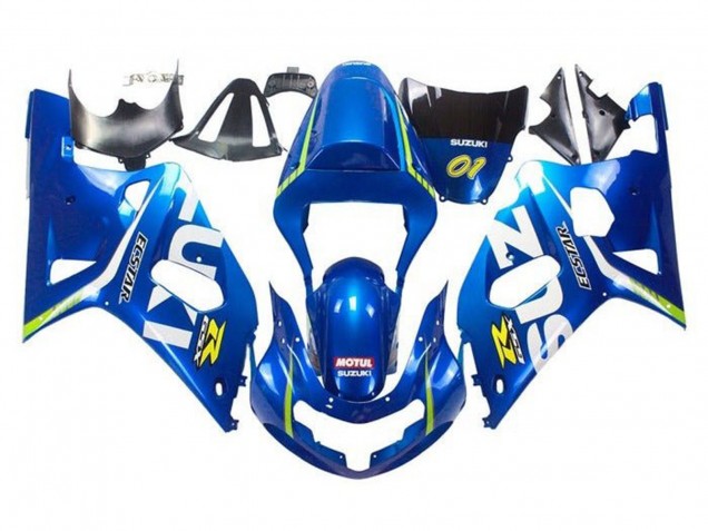 2001-2003 Suzuki GSXR 600 / GSXR 750 Motorcycle Fairings - Blue Yellow Green White