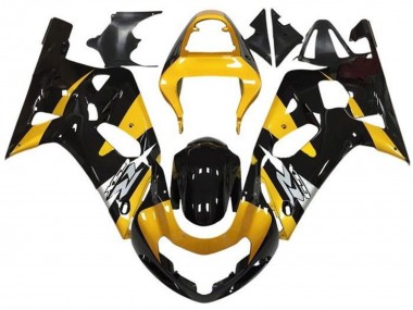 Shop 2001-2003 Suzuki GSXR 600 / GSXR 750 Motorcycle Fairings - Yellow Silver Glossy Black