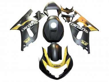 Shop 2001-2003 Suzuki GSXR 600 / GSXR 750 Motorcycle Fairings - Matte Black Yellow