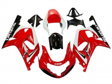 Shop 2001-2003 Suzuki GSXR 600 / GSXR 750 Motorcycle Fairings - Red White Glossy Black