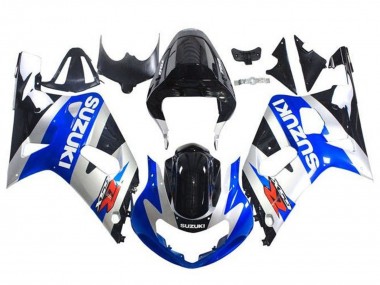 Shop 2001-2003 Suzuki GSXR 600 / GSXR 750 Motorcycle Fairings - Blue Silver Glossy Black