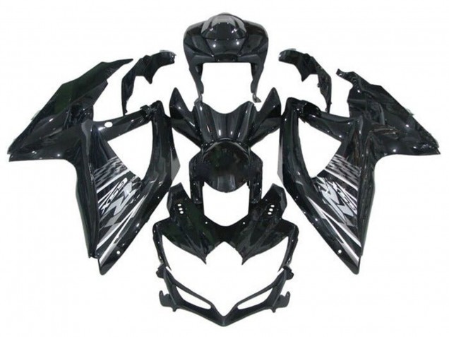 2008-2010 Suzuki GSXR 600 / GSXR 750 Motorcycle Fairings - Glossy Black Grey