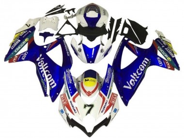 Shop 2008-2010 Suzuki GSXR 600 / GSXR 750 Motorcycle Fairings - White Blue Yellow Red Voltcom 7