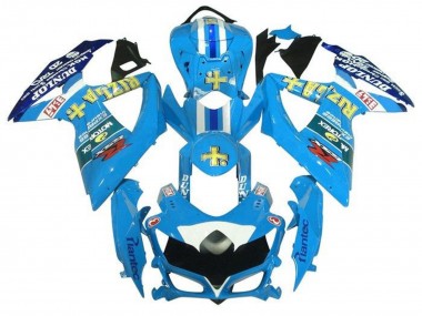 Shop 2008-2010 Suzuki GSXR 600 / GSXR 750 Motorcycle Fairings - Light Blue Yellow Rizla