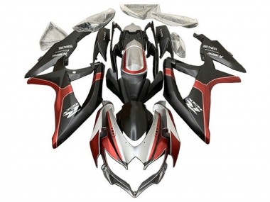 Shop 2008-2010 Suzuki GSXR 600 / GSXR 750 Motorcycle Fairings - Silver Red Matte Black
