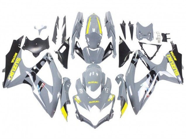 2008-2010 Suzuki GSXR 600 / GSXR 750 Motorcycle Fairings - Nardo Grey Yellow Black