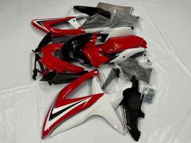 Shop 2008-2010 Suzuki GSXR 600 / GSXR 750 Motorcycle Fairing - White Red Glossy Black