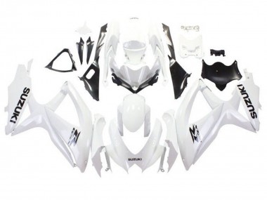 Shop 2008-2010 Suzuki GSXR 600 / GSXR 750 Motorcycle Fairings - White Black