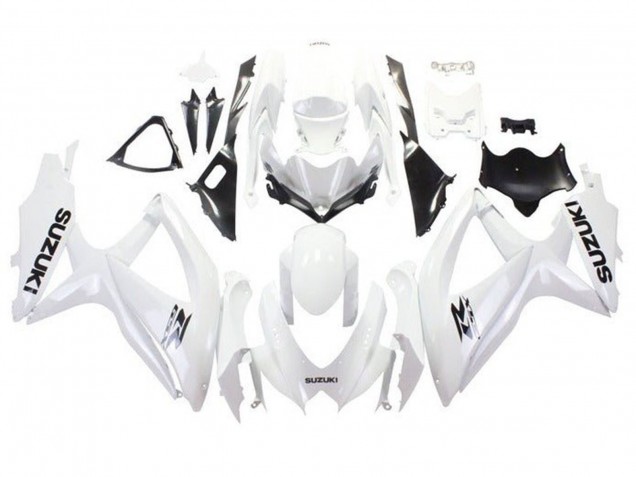 2008-2010 Suzuki GSXR 600 / GSXR 750 Motorcycle Fairings - White Black
