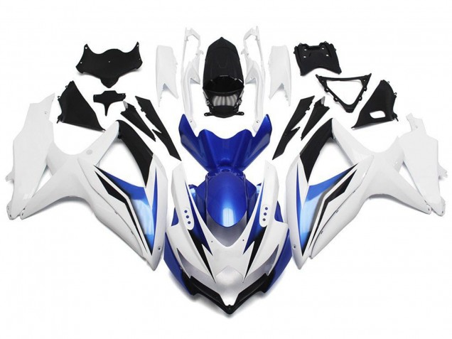 2008-2010 Suzuki GSXR 600 / GSXR 750 Motorcycle Fairing - White Blue Black