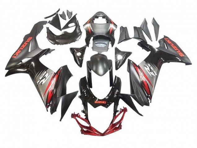 2011-2024 Suzuki GSXR 600 / GSXR 750 Motorcycle Fairings - Black Grey Red