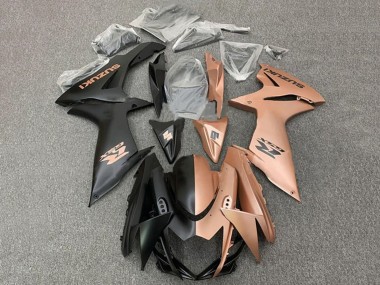 Shop 2011-2024 Suzuki GSXR 600 / GSXR 750 Motorcycle Fairings - Matte Black Copper Brown Split
