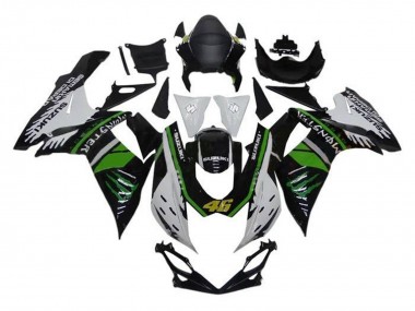 Shop 2011-2024 Suzuki GSXR 600 / GSXR 750 Motorcycle Fairings - White Green Black Monster 46