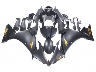 Shop 2009-2011 Yamaha YZF 1000 R1 Motorcycle Fairings - Matte Black Gold Decals