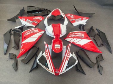 Shop 2012-2014 Yamaha YZF 1000 R1 Motorcycle Fairings - White Red Milwaukee Rocol Maxxis