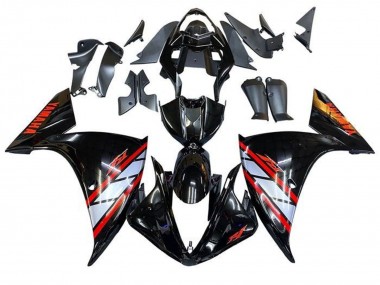 Shop 2012-2014 Yamaha YZF 1000 R1 Motorcycle Fairings - Glossy Black Silver Red Stripe