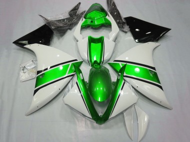 Shop 2012-2014 Yamaha YZF 1000 R1 Motorcycle Fairings - White Green Glossy Black