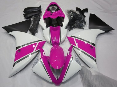 Shop 2012-2014 Yamaha YZF 1000 R1 Motorcycle Fairings - White Pink Matte Black