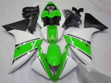 Shop 2012-2014 Yamaha YZF 1000 R1 Motorcycle Fairings - White Green Matte Black