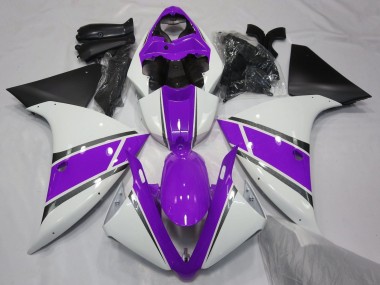 Shop 2012-2014 Yamaha YZF 1000 R1 Motorcycle Fairings - White Purple Matte Black