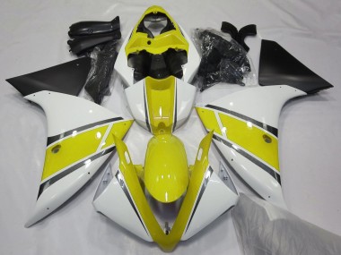 Shop 2012-2014 Yamaha YZF 1000 R1 Motorcycle Fairings - White Yellow Matte Black