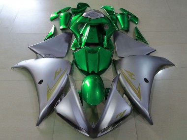 Shop 2012-2014 Yamaha YZF 1000 R1 Motorcycle Fairings - Matte Silver Green