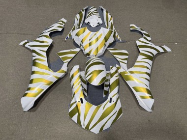 Shop 2015-2019 Yamaha YZF 1000 R1 Motorcycle Fairings - White Gold Zebra