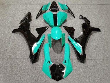 Shop 2015-2019 Yamaha YZF 1000 R1 Motorcycle Fairings - Turquoise Blue Glossy Black